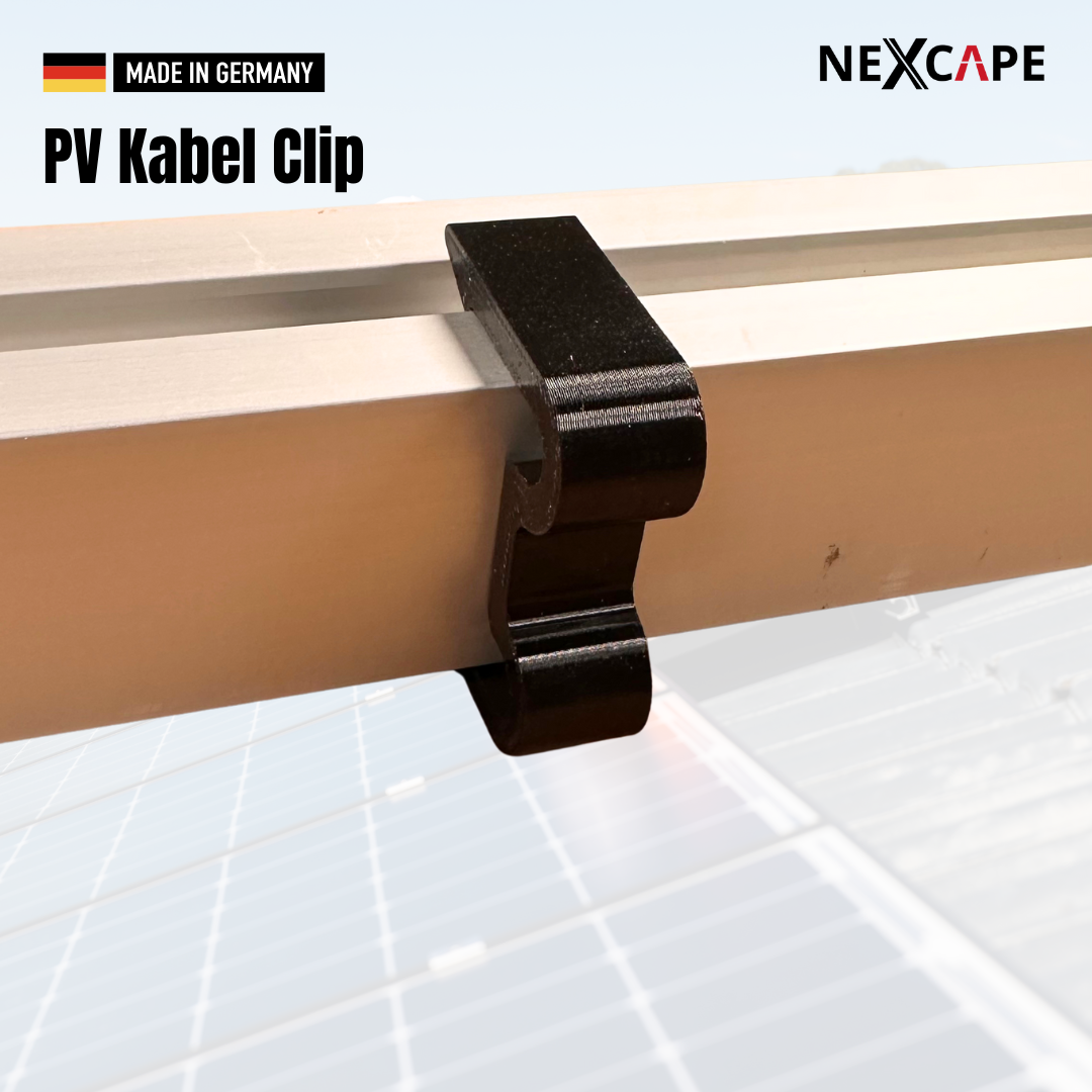 PV/Solar Kabelhalter für 40×40 mm Profil — robuster Halter für saubere, sichere Kabelverlegung - PV-Dachurchführungen.de
